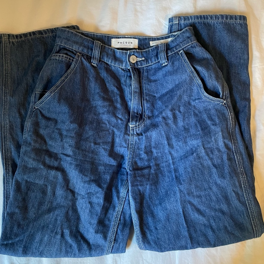 pacsun dark wash mom jeans